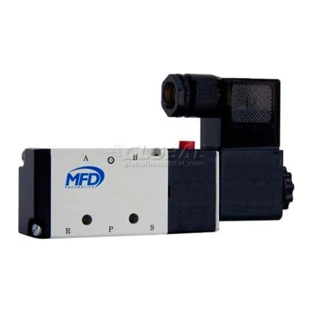 Bimba Mfg Co Bimba-Mead Pilot Solenoid Valve M4V410-15-24VDC, 5 Port, 2 Pos, Single, 1/2" NPT, 24VDC, Cv=2.79 M4V410-15-24VDC